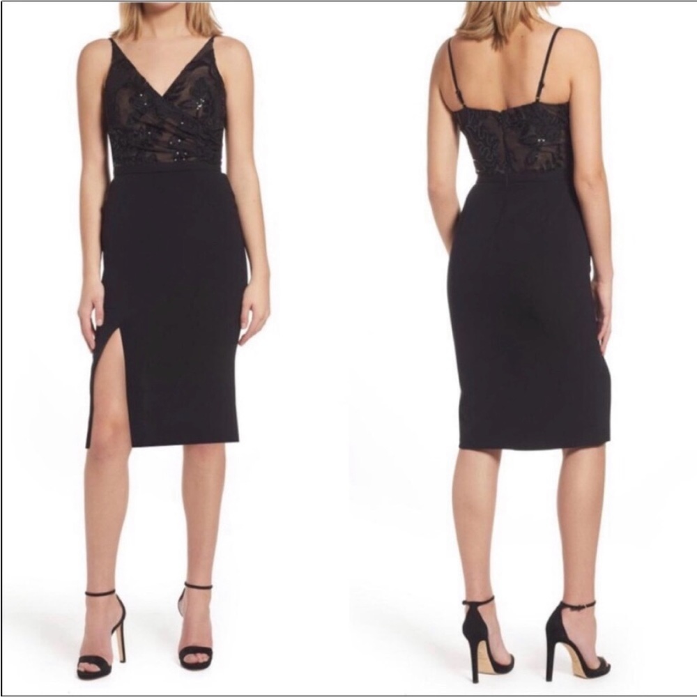 Black cocktail dress the population Giulia dress size S